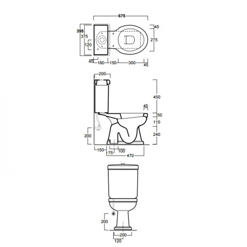 картинка SIMAS Механизм двойного слива Frozen, Arcade, Londra, цвет кнопки бронза от магазина Сантехстрой
