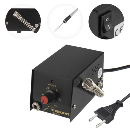 картинка Паяльная станция (паяльник),  серия МИНИ - Mi08, 8Вт,  230В,  100-450°C,  (ZD-927) REXANT от магазина Сантехстрой