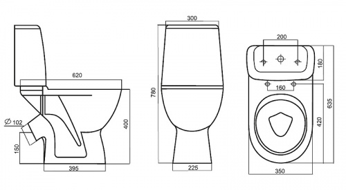 картинка 818607SC Origin One унитаз-компакт с сиденьем микролифт, шт от магазина Сантехстрой