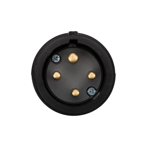 картинка Вилка переносная влагозащищенная 3Р+РЕ,  32 А,  IP44 каучук,  черная REXANT от магазина Сантехстрой