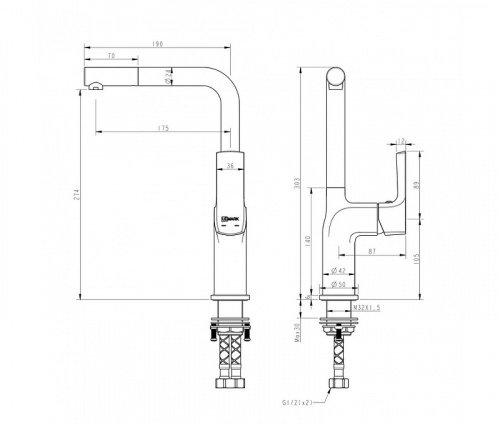 картинка Кухонная мойка AQUATON Беллис 57 Серый (1A724932BS230) от магазина Сантехстрой