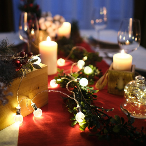 картинка Гирлянда светодиодная Лампочки 10 LED,  1.5 м,  прозрачный ПВХ,  теплый белый цвет свечения,  2 х АА (батарейки не в комплекте) NEON-NIGHT от магазина Сантехстрой