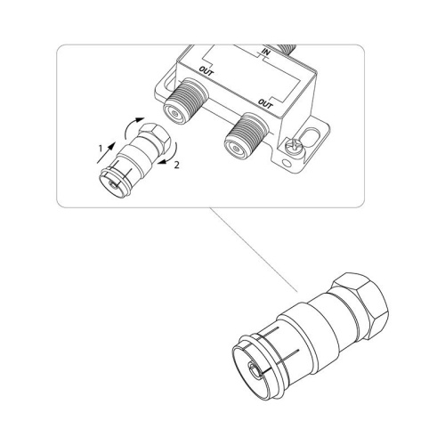 картинка Переходник штекер F-гнездо TV PROconnect от магазина Сантехстрой