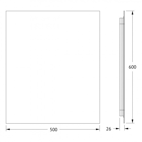 картинка Зеркало с фацетом и LED-подсветкой настенное GLOW DEFESTO 50x60 см, DF 2503 от магазина Сантехстрой