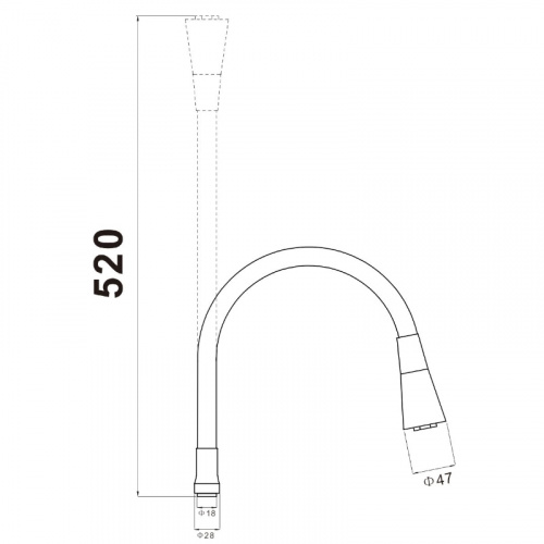 фото гибкий излив savol 1/2″ серый (s-mcg04)