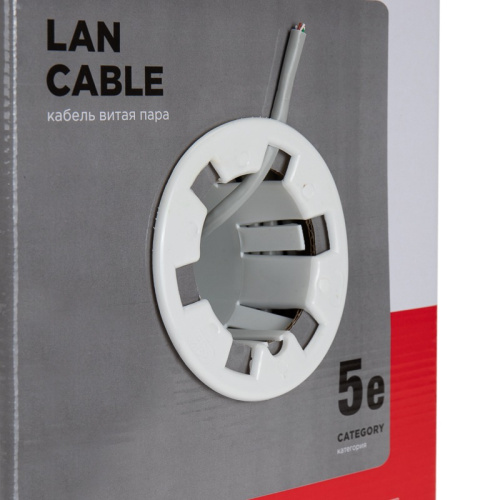 картинка Кабель витая пара F/UTP,  CAT 5e, PVC,  4PR,  24AWG, INDOOR, SOLID,  серый,  305 м,  REXANT от магазина Сантехстрой