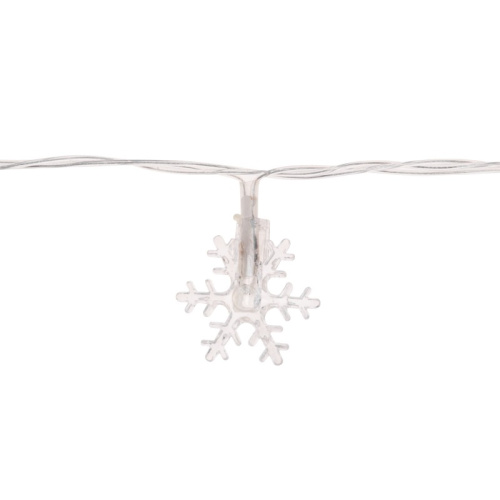 картинка Гирлянда светодиодная Снежинки большие 5м,  20LED,  IP20, прозрачный провод,  свечение мульти (RG/RB),  мигание,  230В NEON-NIGHT от магазина Сантехстрой