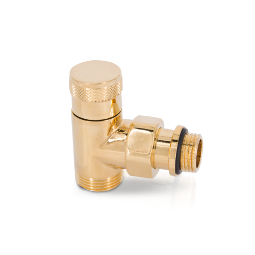 картинка угловой запорный вентиль sr rubinetterie "tondera" 1/2 - 3/4, золото