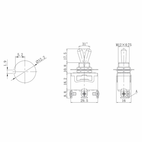 картинка Тумблер 250V 15А (3c) (ON)-OFF-(ON) однополюсной (KN-123) REXANT от магазина Сантехстрой