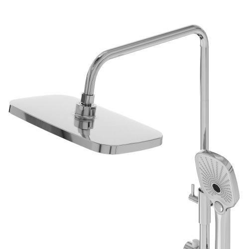 картинка Душевая стойка Advans 500.K35.09.100 с верхним душем, ручной лейкой и смесителем, хром глянцевый от магазина Сантехстрой