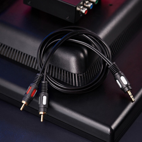 картинка Шнур Стерео 3,5мм - 2 RCA,  1,5м (GOLD) REXANT от магазина Сантехстрой