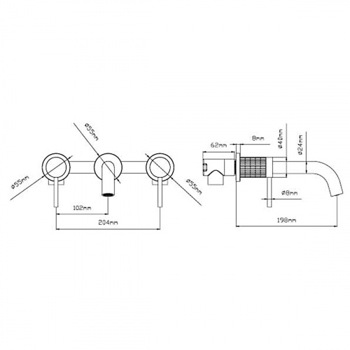 картинка Смеситель для раковины Groove VBFW-4G1BG4 встраиваемый, брашированное золото от магазина Сантехстрой