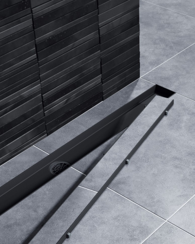 картинка Душевой лоток TIMO Drain System 1000 с двусторонней панелью "plate" под плитку, Чёрный (DS230210/03) от магазина Сантехстрой