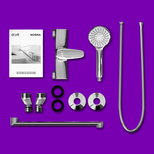 фото d5095000 ultra смеситель для ванны и душа с универсальным изливом и душевым набором