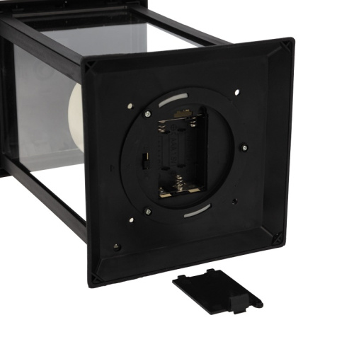 картинка Декоративный фонарь со свечой 14x14x29 см,  черный корпус,  теплый белый цвет свечения NEON-NIGHT от магазина Сантехстрой