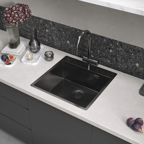 картинка Кухонная мойка Reflexion Iseo RX2250BL оружейная сталь от магазина Сантехстрой