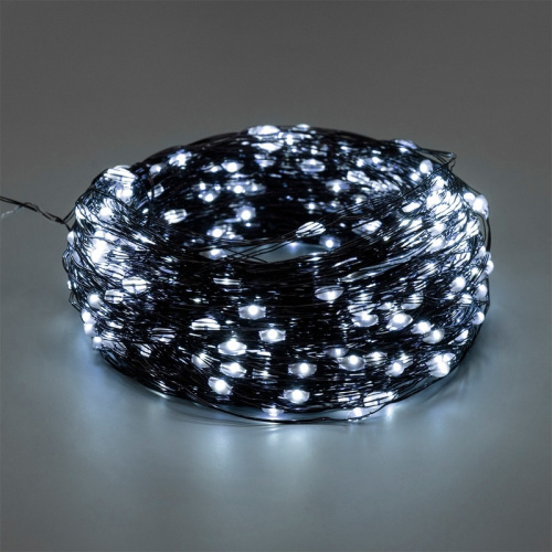 картинка Гирлянда Роса с контроллером 20м,  200LED,  IP20, 230В,  зеленый провод,  белое свечение от магазина Сантехстрой