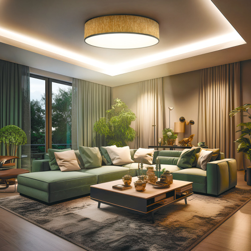 картинка Светильник потолочный Alata, LUMI Line, 70Вт, 500х90 мм, соломенный REXANT от магазина Сантехстрой