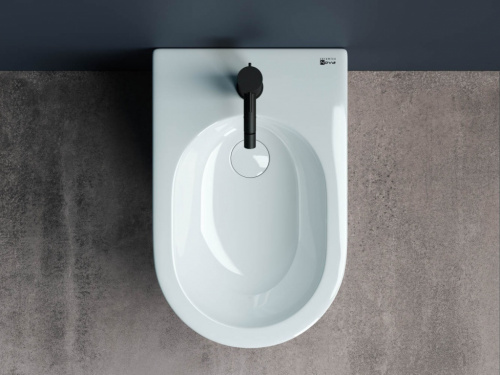 картинка CN1906 Напольное пристенное биде STAR, 1 отверстие под смеситель, с крепежом для скрытого монтажа от магазина Сантехстрой