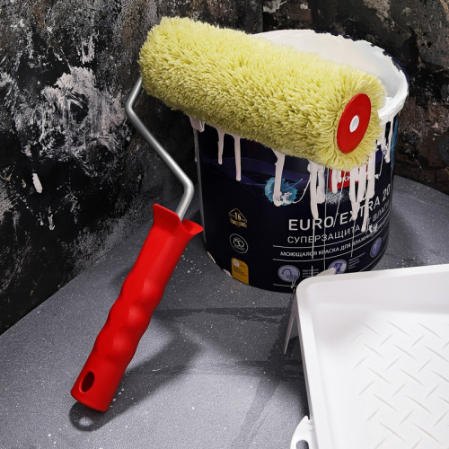 картинка Валик полиакрил зеленый,  ворс 18 мм,  ширина ролика 180 мм,  Ø 42 мм,  бюгель 8 мм серия «Мастер» REXANT от магазина Сантехстрой