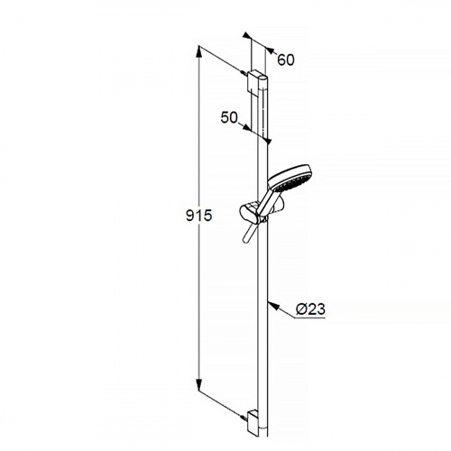 картинка Душевой набор Kludi Dive S 1S, 1 режим струи, 90 см, хром (6891005-00) от магазина Сантехстрой