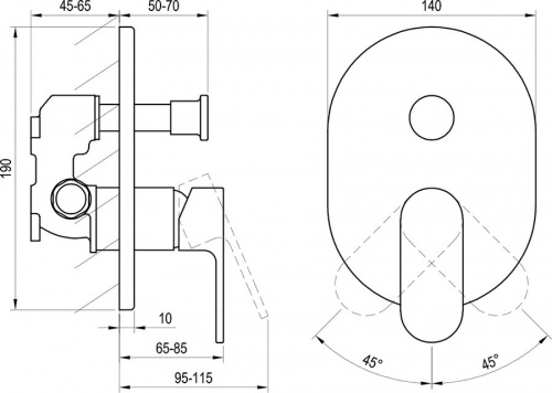 фото смеситель ravak chrome cr 065.20bl.o2.rb070 для ванны и душа, r-box x070433