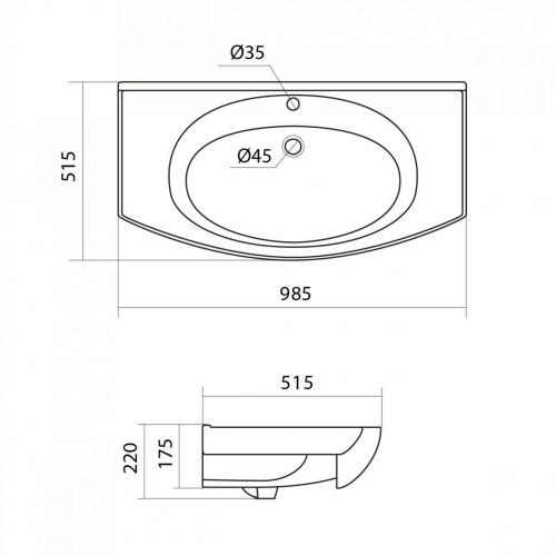 картинка Раковина накладная Santek Энигма 100 см 1.WH20.7.777 от магазина Сантехстрой