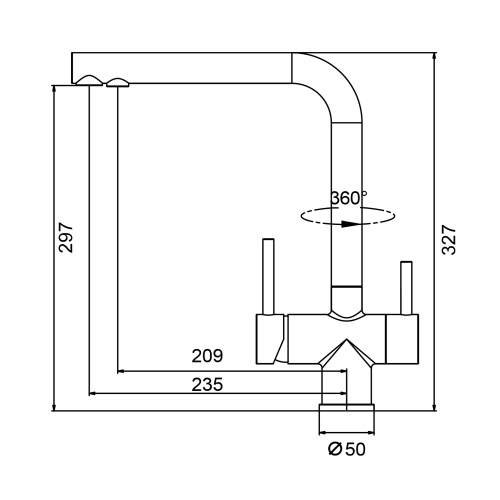 картинка Смеситель Splenka для кухни с подключением к фильтру питьевой воды (S70.61.05) от магазина Сантехстрой