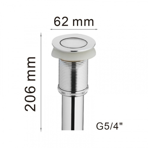 картинка Донный клапан Haiba хром (HB66) от магазина Сантехстрой