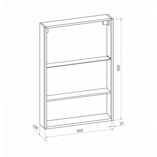 картинка Зеркало-шкаф Art&Max Foggia 60 AM-Fog-600-800-1D-L-DS-F-Nero левый черный от магазина Сантехстрой