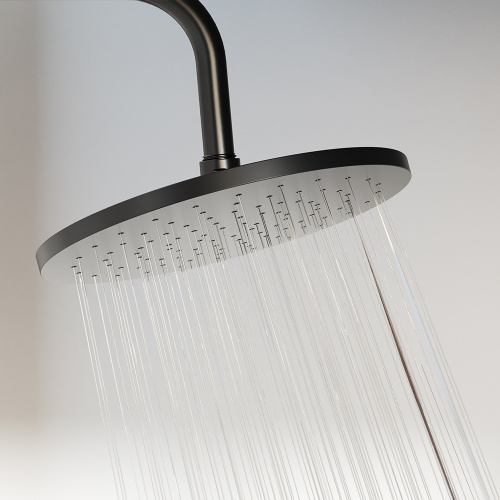 картинка 977750300 Jupiter душевая система с душевым ТМС смесителем-полкой, черный от магазина Сантехстрой