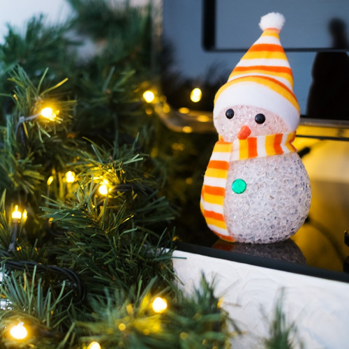 картинка Фигура светодиодная Снеговик 17см,  RGB от магазина Сантехстрой