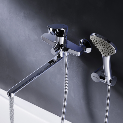 фото f90a95000 gem, смеситель д/ванны/душа, излив 320 мм, душевой набор, хром, шт.