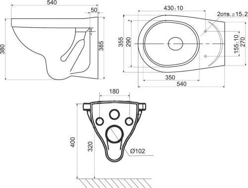 картинка ПЭК Santeri Альфа комфорт, комплект инсталляции с унитазом с сиденьем Микролифт, белая кнопка (1.3816.4.S00.00B.2) от магазина Сантехстрой