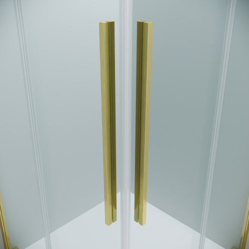 картинка Душевая перегородка 1/2 Grossman Galaxy 1/2.K33.01.90.32.00 (90х195) золото сатин,стекло прозрачное, 1 место от магазина Сантехстрой