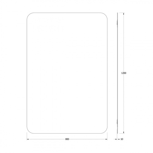 картинка Зеркало с окантовкой (80x120 cm) (Черный цвет) (EVOFORM) от магазина Сантехстрой
