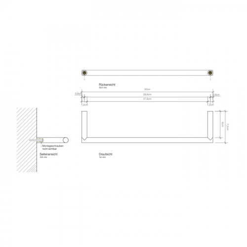 картинка Decor Walther Mikado HTE30 Полотенцедержатель 30см, цвет: хром от магазина Сантехстрой