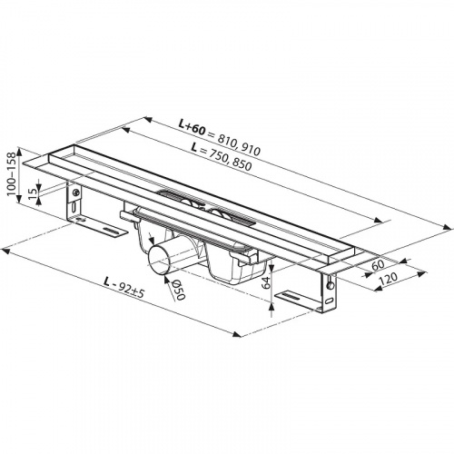 картинка Душевой лоток Ravak Runway OZ 75 X01750 с Черной матовой решеткой от магазина Сантехстрой