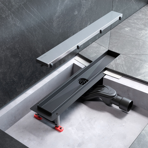 картинка W01SC-U11-050-04SB MasterFlow Трап для душа линейный универс затвор Tile 50см цвет сталь мат от магазина Сантехстрой