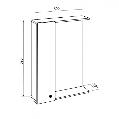 картинка Зеркало-шкаф Loranto Моника 50 500х695х135 без светильника, левостороннее (CS00047786) от магазина Сантехстрой