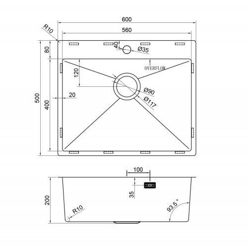 картинка Кухонная мойка Reflexion Iseo RX2260BL оружейная сталь от магазина Сантехстрой