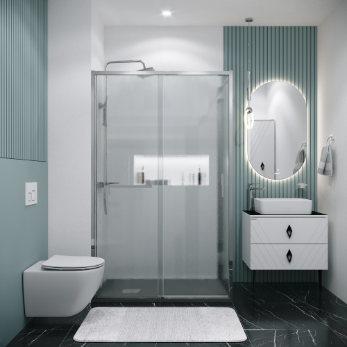 картинка Боковая стенка Grossman Style 200.K33.05.80.10.02 (80х195) хром,стекло шиншилла, 1 место от магазина Сантехстрой