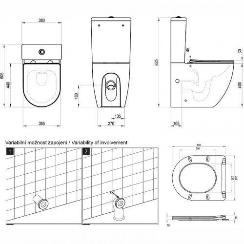 картинка Унитаз компакт Ravak Optima RimOff Combi X01870 с бачком и сиденьем Микролифт от магазина Сантехстрой