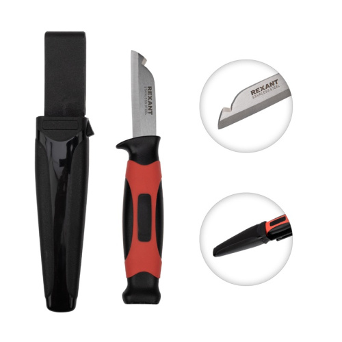 картинка Нож монтажника с чехлом лезвие 67мм REXANT от магазина Сантехстрой