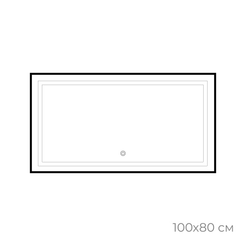 картинка Зеркало FIXSEN с подсветкой LED прямоугольное 100х80 см черное (FX-2100B) от магазина Сантехстрой