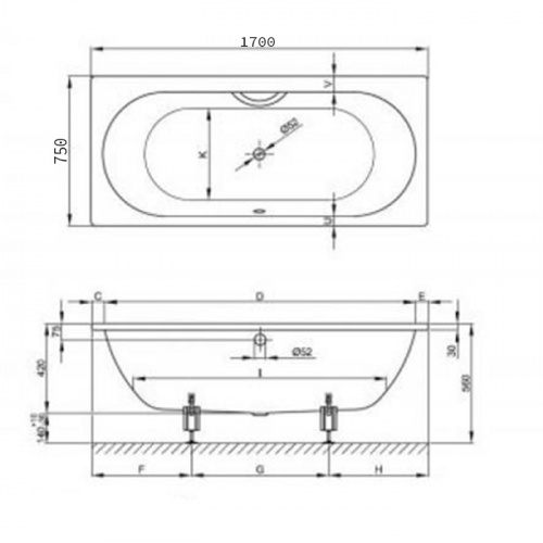 картинка BETTE Starlet Ванна с шумоизоляцией 170х75х42, белая от магазина Сантехстрой