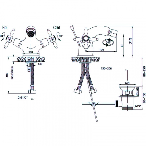 фото смеситель на биде cezares nostalgia-bs1-02 бронза