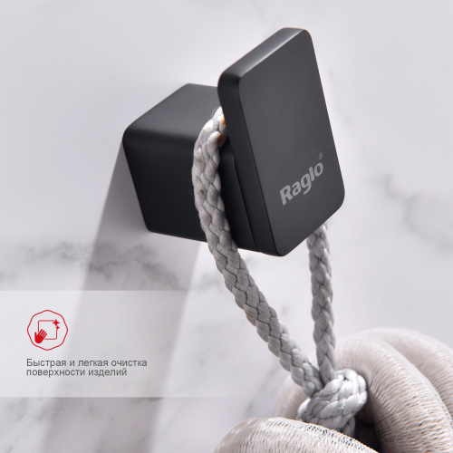 картинка Крючок для ванной комнаты Raglo R301.05.06, черный от магазина Сантехстрой