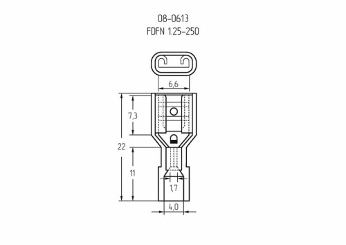 картинка Клемма плоская полностью изолированная в нейлоне РПи-м(н) 1.5-(6.3)/РпИм-н 1,25-7-0,8 гнездо 6.6 мм,  0.5-1.5 мм²,  красный REXANT от магазина Сантехстрой