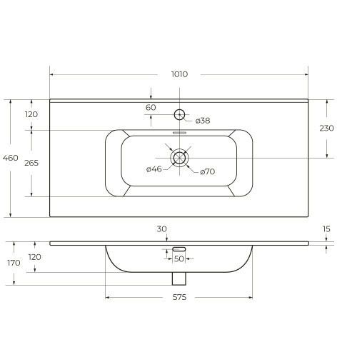 картинка Керамическая раковина CEZARES CZR-8095-100 от магазина Сантехстрой